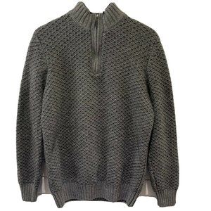 Joseph Abboud 1/4 zip Wool Knit Swearer gray Men's Size Large